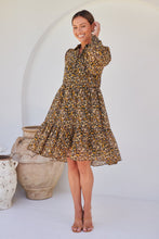 Load image into Gallery viewer, Jessie Floral Chiffon Long Sleeve Collared Dress
