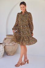Load image into Gallery viewer, Jessie Floral Chiffon Long Sleeve Collared Dress