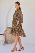 Load image into Gallery viewer, Jessie Floral Chiffon Long Sleeve Collared Dress
