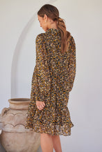 Load image into Gallery viewer, Jessie Floral Chiffon Long Sleeve Collared Dress
