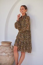 Load image into Gallery viewer, Jessie Floral Chiffon Long Sleeve Collared Dress