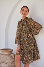 Load image into Gallery viewer, Jessie Floral Chiffon Long Sleeve Collared Dress