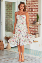 Load image into Gallery viewer, Tommy Shirred White Floral Singlet Evening Dress