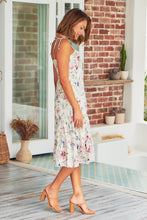 Load image into Gallery viewer, Tommy Shirred White Floral Singlet Evening Dress