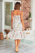 Load image into Gallery viewer, Tommy Shirred White Floral Singlet Evening Dress