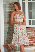 Load image into Gallery viewer, Tommy Shirred White Floral Singlet Evening Dress