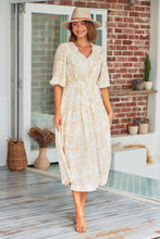 Load image into Gallery viewer, Pippa Half Sleeve White/Beige Paisley Print Maxi Dress