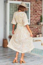 Load image into Gallery viewer, Pippa Half Sleeve White/Beige Paisley Print Maxi Dress