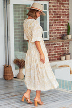 Load image into Gallery viewer, Pippa Half Sleeve White/Beige Paisley Print Maxi Dress