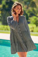 Load image into Gallery viewer, Clementine Long Sleeve Button Shirt Dress