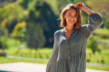 Load image into Gallery viewer, Clementine Long Sleeve Button Shirt Dress