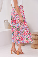 Load image into Gallery viewer, Gaia Pink Floral Boho Maxi Skirt