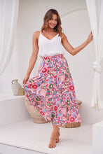 Load image into Gallery viewer, Gaia Pink Floral Boho Maxi Skirt