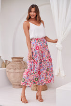 Load image into Gallery viewer, Gaia Pink Floral Boho Maxi Skirt