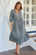 Load image into Gallery viewer, Blair Black Leopard Tie Waist Maxi Dress