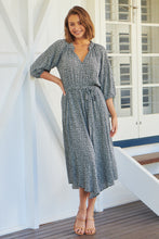 Load image into Gallery viewer, Blair Black Leopard Tie Waist Maxi Dress