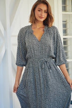 Load image into Gallery viewer, Blair Black Leopard Tie Waist Maxi Dress