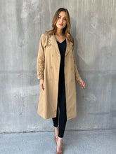 Load image into Gallery viewer, Loretta Camel Tie Waist Trench Coat