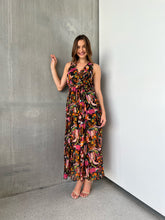 Load image into Gallery viewer, Gillian Black/Rust/Pink Multi Print Maxi Dress