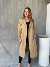 Load image into Gallery viewer, Loretta Camel Tie Waist Trench Coat