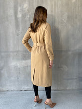 Load image into Gallery viewer, Loretta Camel Tie Waist Trench Coat