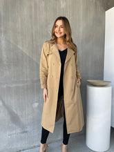 Load image into Gallery viewer, Loretta Camel Tie Waist Trench Coat