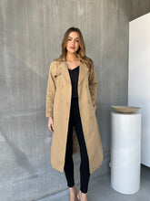 Load image into Gallery viewer, Loretta Camel Tie Waist Trench Coat