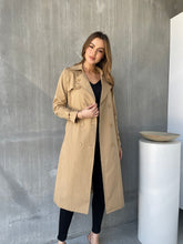 Load image into Gallery viewer, Loretta Camel Tie Waist Trench Coat