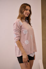 Load image into Gallery viewer, Willa 3/4 Polka Dot Pink Collared Layered Top