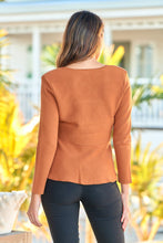 Load image into Gallery viewer, Ezra Burnt Orange Wrap Tie Front Knit Top