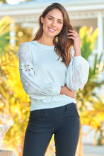 Load image into Gallery viewer, Arabella Lace Sleeve White Jumper