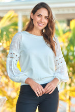 Load image into Gallery viewer, Arabella Lace Sleeve White Jumper
