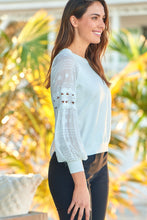 Load image into Gallery viewer, Arabella Lace Sleeve White Jumper