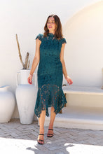 Load image into Gallery viewer, Constance Emerald Lace Evening Dress