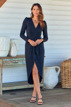 Load image into Gallery viewer, Jackie Long Sleeve Black Evening Dress