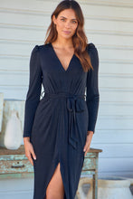 Load image into Gallery viewer, Jackie Long Sleeve Black Evening Dress