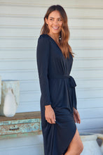 Load image into Gallery viewer, Jackie Long Sleeve Black Evening Dress