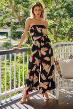 Load image into Gallery viewer, Charlotte Strapless Black/Beige/Red Jumpsuit
