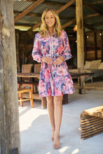 Load image into Gallery viewer, Nala Collared Pink/Purple Floral Print Belted Dress