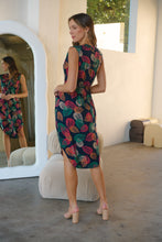 Load image into Gallery viewer, Alma Autumn Bold Leaf Print Print Zip Dress