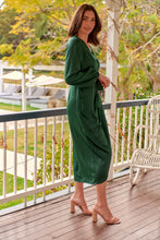 Load image into Gallery viewer, Christine Satin Forrest Green Evening Dress