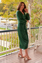 Load image into Gallery viewer, Christine Satin Forrest Green Evening Dress