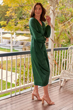 Load image into Gallery viewer, Christine Satin Forrest Green Evening Dress