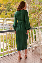 Load image into Gallery viewer, Christine Satin Forrest Green Evening Dress