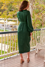 Load image into Gallery viewer, Christine Satin Forrest Green Evening Dress