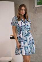 Load image into Gallery viewer, Sonya Navy/Blue Floral Frill Smock Dress