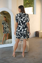 Load image into Gallery viewer, Rosie Black/Cream Bold Print Smock Dress