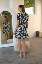 Load image into Gallery viewer, Rosie Black/Cream Bold Print Smock Dress