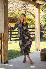 Load image into Gallery viewer, Leila Navy Print Tie Waist Chiffon Dress