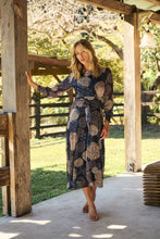 Load image into Gallery viewer, Leila Navy Print Tie Waist Chiffon Dress